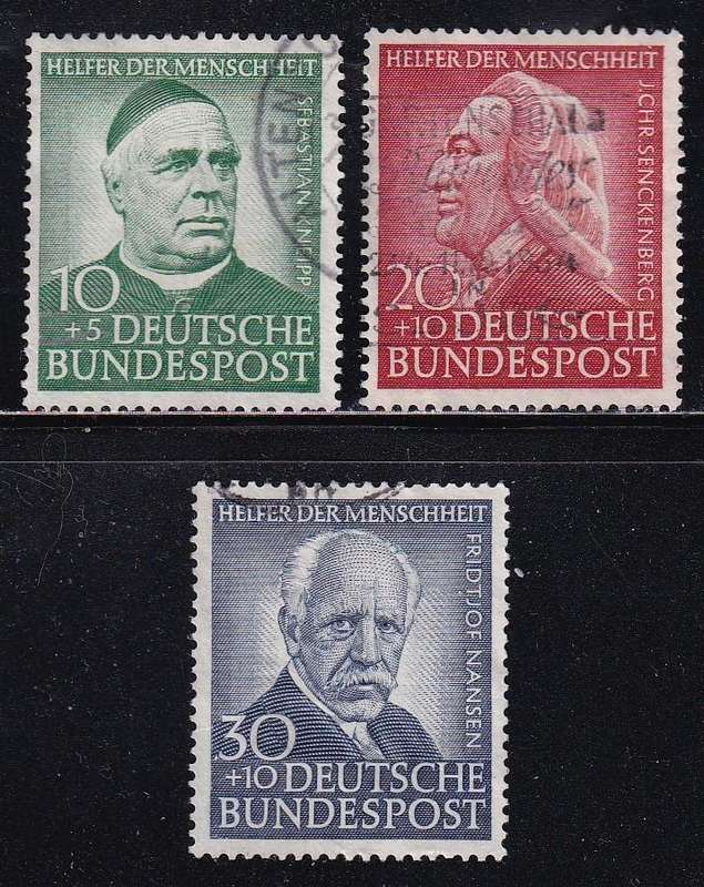 Germany (West) 1953 Humanitarian part set , used           (SG 1100-1102, CV £60)