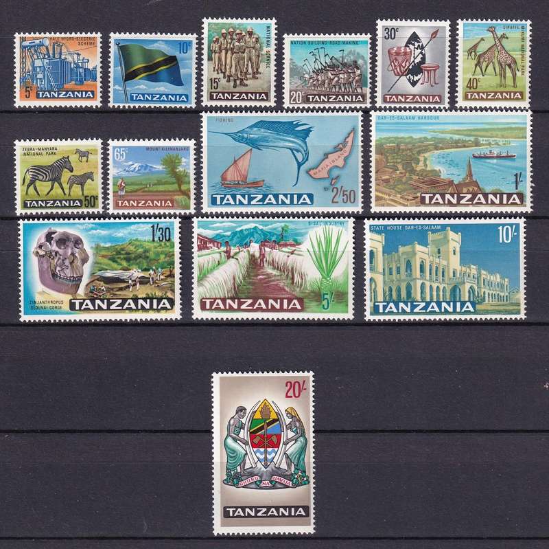 Tanzania 1965 complete set, M/H           (SG 128-141, CV £19)