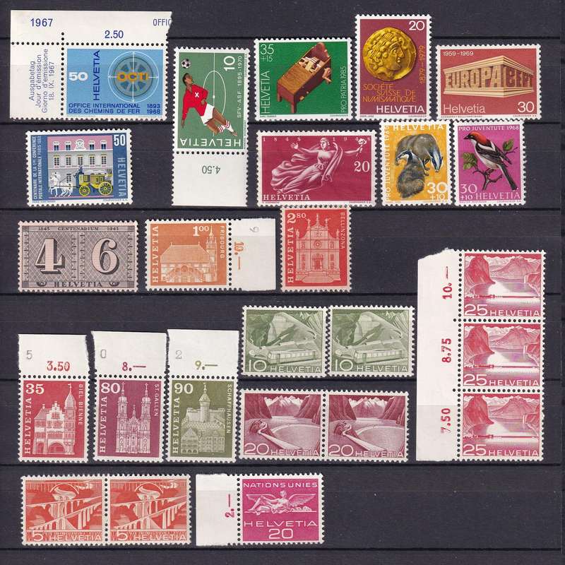 Switzerland part sets unsorted , MNH           (2 X SCANS)