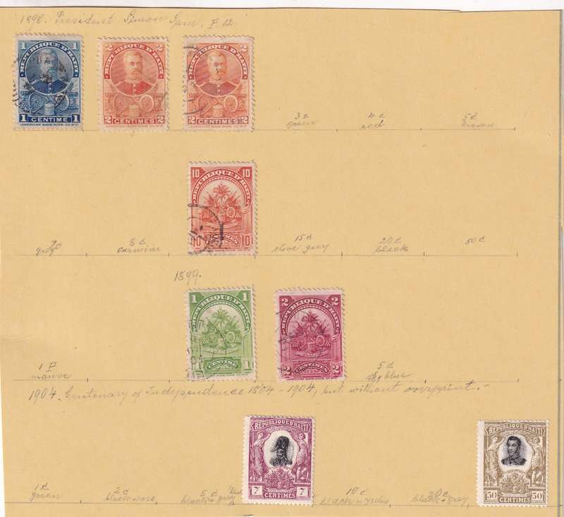 South America (Mexico, Guatemala, Costa Rica, Haiti, Colombia) lot used on 11 scans (stamp adherence
