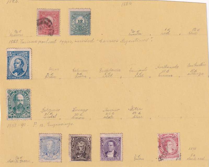 Argentina 1858 > part sets, used                   ( 12 SCANS, some stamp adherence to pages)
