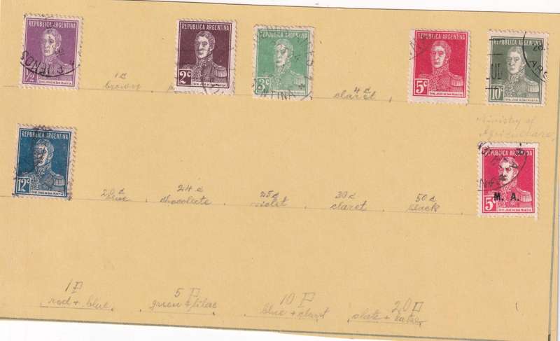 Argentina 1858 > part sets, used                   ( 12 SCANS, some stamp adherence to pages)