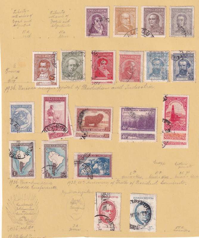 Argentina 1858 > part sets, used                   ( 12 SCANS, some stamp adherence to pages)