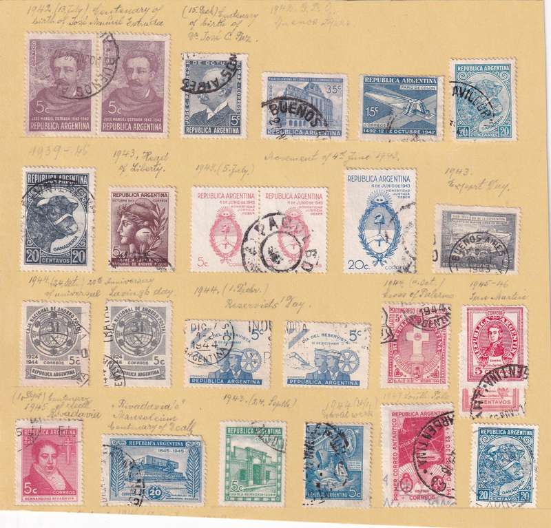 Argentina 1858 > part sets, used                   ( 12 SCANS, some stamp adherence to pages)