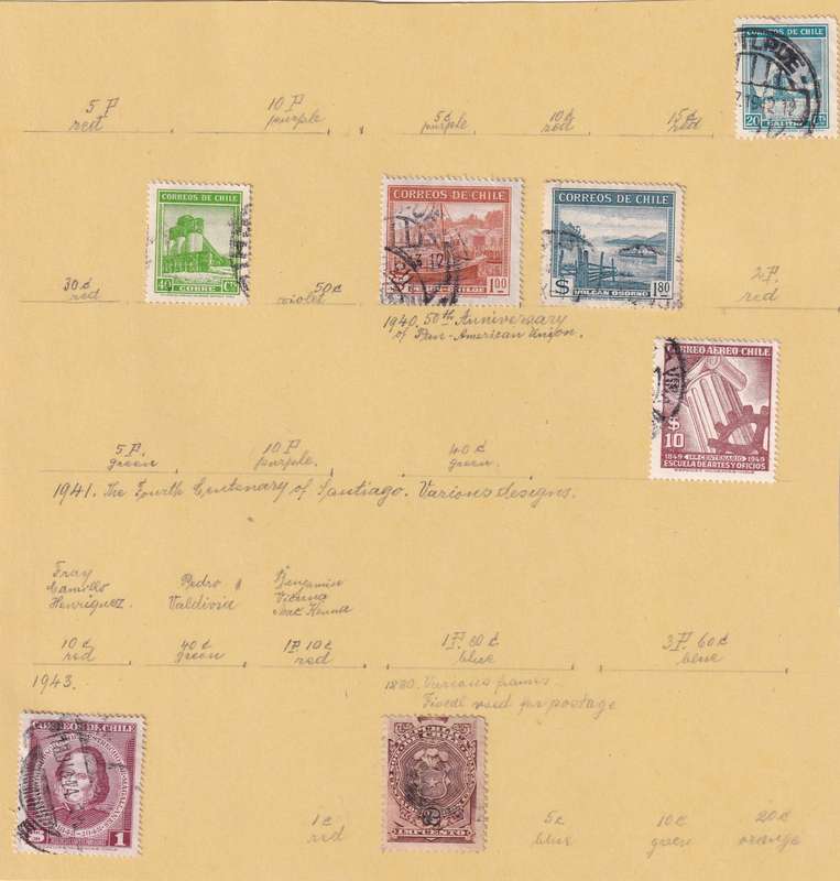 Brazil & Chile 1850> part sets, used              (12 x scans, some stamp adherence to pages)