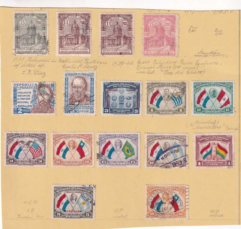 Central America ( Paraguay, Uruguay) sets & part sets, M/H & used ( 13 SCANS , some stamps adherence