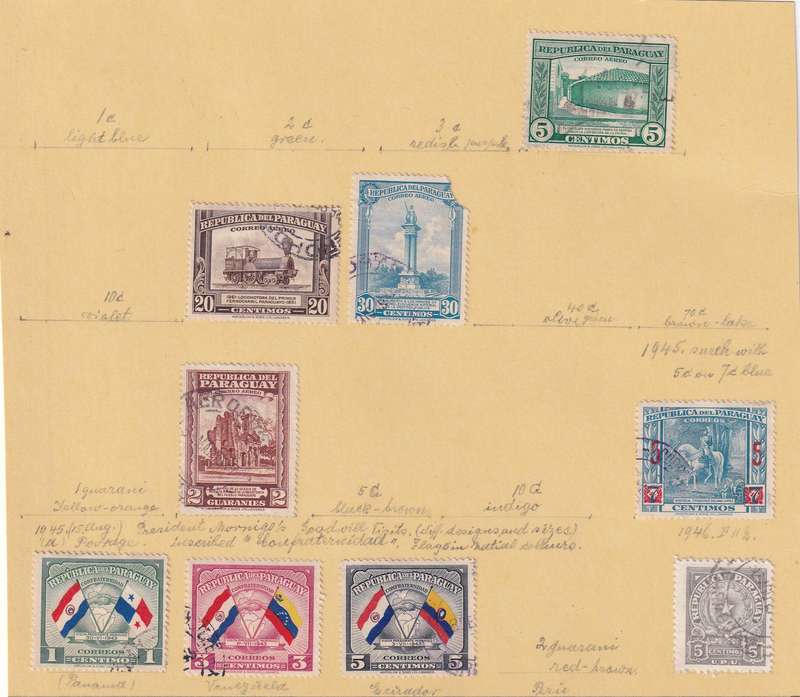 Central America ( Paraguay, Uruguay) sets & part sets, M/H & used ( 13 SCANS , some stamps adherence