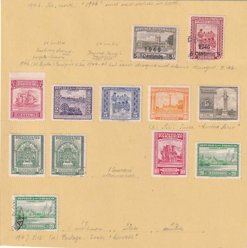 Central America ( Paraguay, Uruguay) sets & part sets, M/H & used ( 13 SCANS , some stamps adherence