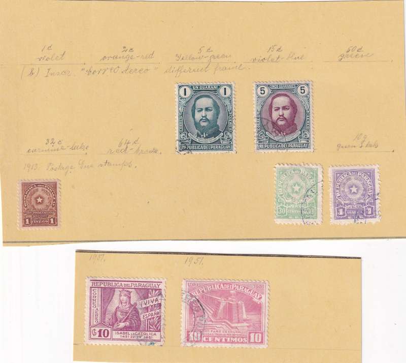 Central America ( Paraguay, Uruguay) sets & part sets, M/H & used ( 13 SCANS , some stamps adherence