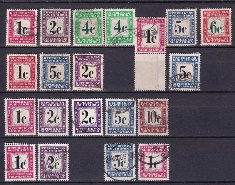 South Africa 1961> Postage due lot unsorted, used
