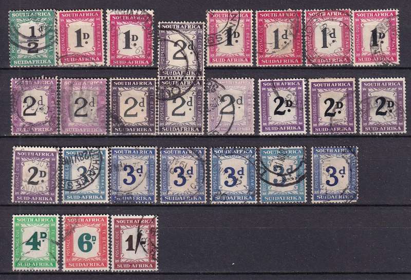 South Africa 1927> Postage due lot unsorted, used           ( 2 x scans)
