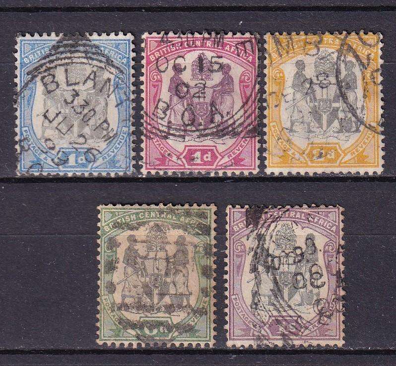 Nyasaland British Central Africa 1897-1900 set (CA) , M/H        (SG 43-47,CV £16)