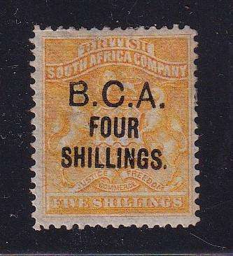 Nyasaland British Central Africa 1892-03 4s on 5s orange yellow, M/H     (SG 19, CV £100 )