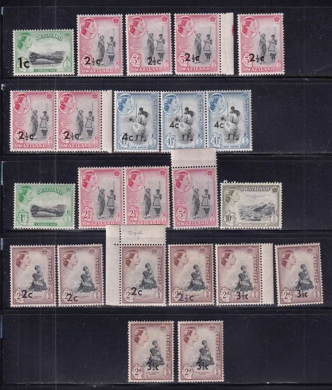 Swaziland 1956>QE part sets , M/H          (SACC 53>)