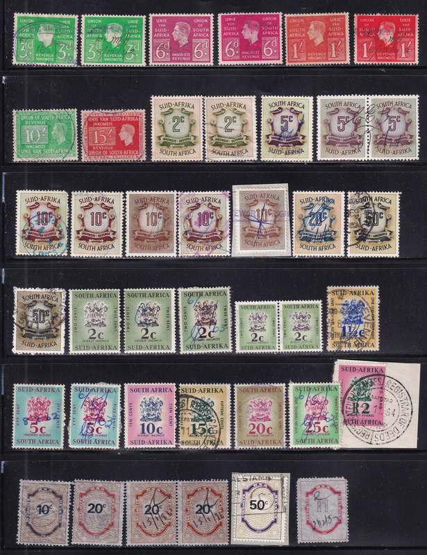 South Africa Revenue stamp lot, used              ( 3 x SCANS)