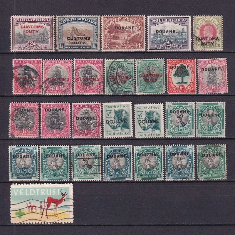 South Africa Customs Duty & Douane revenue lot, M/H & used