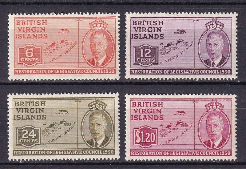 British Virgin Islands KG VI 1951 set , MLH                  ( SG 132-135)