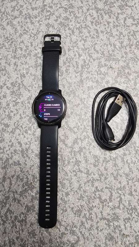 Garmin Venu 2 GPS Smartwatch (45mm) - Slate Bezel with Black Case & Silicone Band