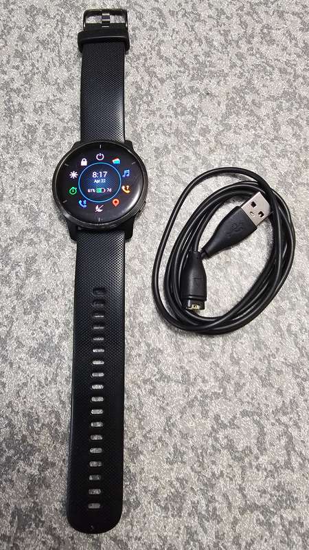 Garmin Venu 2 GPS Smartwatch (45mm) - Slate Bezel with Black Case & Silicone Band