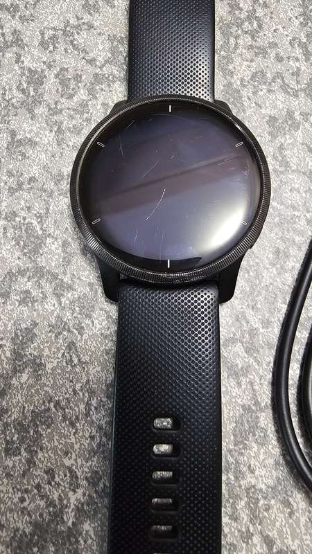 Garmin Venu 2 GPS Smartwatch (45mm) - Slate Bezel with Black Case & Silicone Band