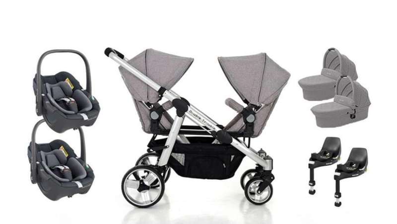 Double Delux (CabrioFix i-Size) | TWIN Travel System in GREAT condition!