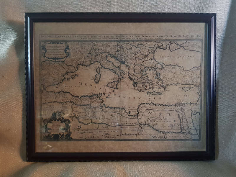 (x7) COPYS OF MAPS OF THE WORLD PRINTED IN FRAME'S.
