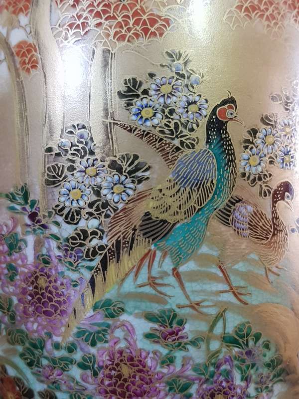 Antique Japanese SATSUMA Vase KOSHIDA Meiji-Taisho Period 19th/20th Century.