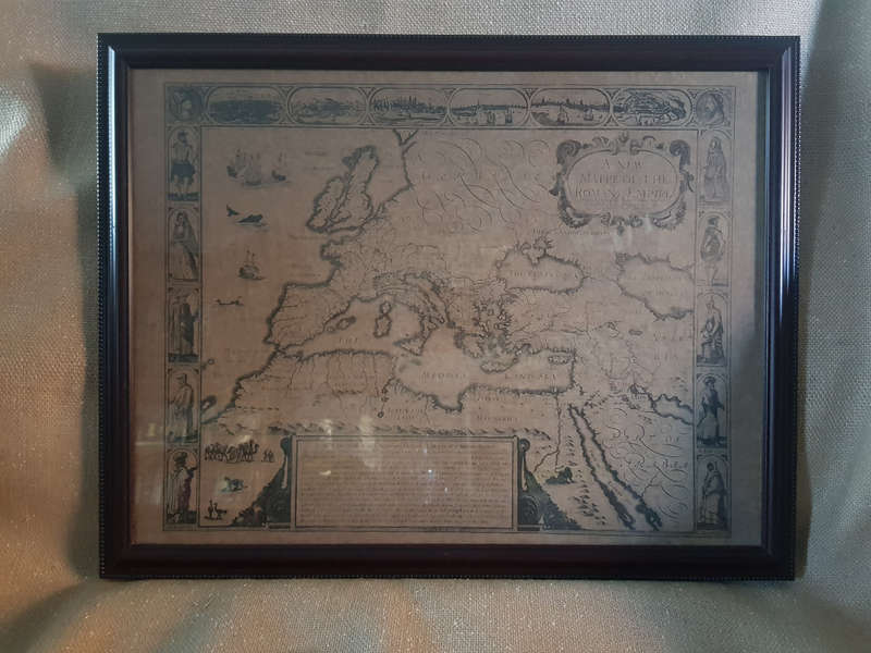 (x7) COPYS OF MAPS OF THE WORLD PRINTED IN FRAME'S.