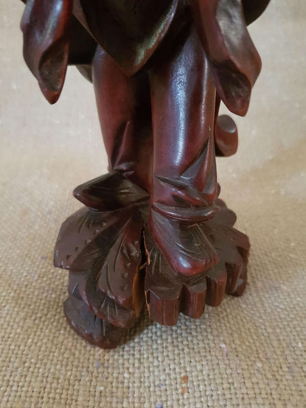 Vintage Chinese Carved Wooden Figurine,Hand Carved Chinese man,Rosewood Carving.