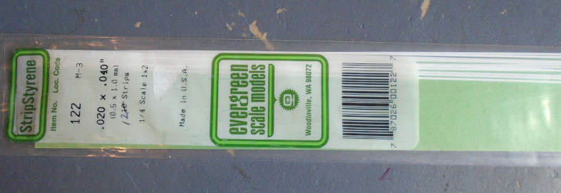 EVERGREEN - 12 X 0.5 x 1mm STRIPS, IN PKT X 350mm
