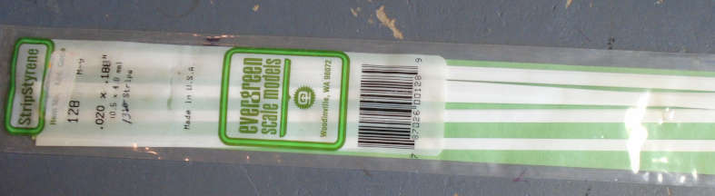EVERGREEN - 13 X 0.5 x 4.8mm STRIPS, IN PKT X 350mm