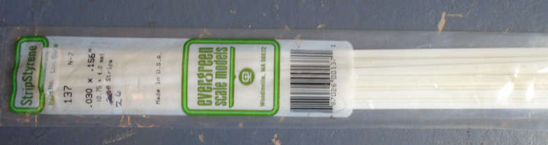 EVERGREEN - 16 X 0.75 x 4mm STRIPS, IN PKT X 350mm