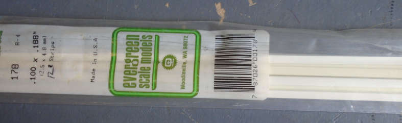 EVERGREEN - 7 X 2.5X4.8mm STRIPS, IN PKT X 350mm