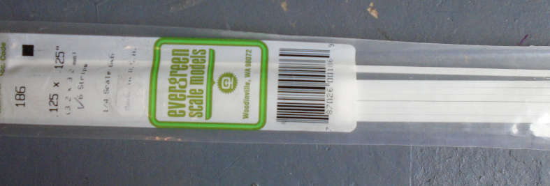 EVERGREEN - 6 X 3.2X3.2mm STRIPS, IN PKT X 350mm