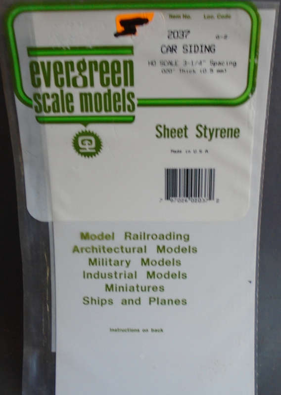 EVERGREEN -  HO SCALE CAR SIDING, IN PKT