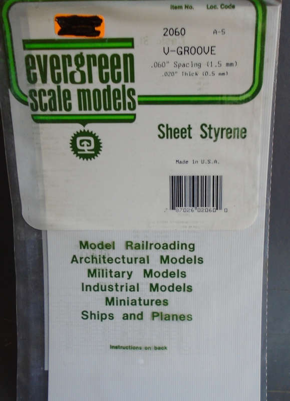 EVERGREEN -  0.060" SPACING, V-GROOVE, IN PKT
