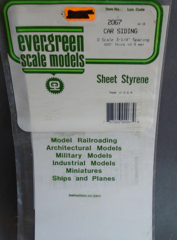 EVERGREEN -  O SCALE, CAR SIDING, IN PKT