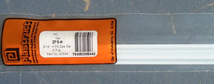 PLASTRUCT - 5 X 3/16" ZEE BAR, IN PKT, L - 310mm
