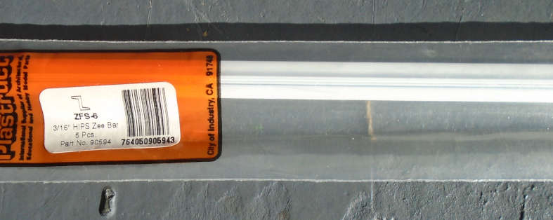 PLASTRUCT - 5 X 3/16" ZEE BAR, IN PKT, L-385mm