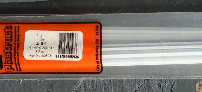 PLASTRUCT - 5 X 1/8" ZEE BAR, IN PKT, L-385mm