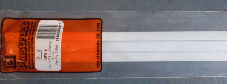 PLASTRUCT - 5 X 1/4 U CHANNEL, IN PKT, L - 615mm