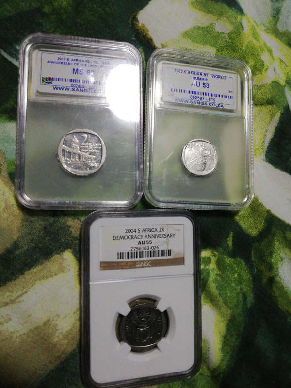 R1 2002+ R2 2004 +R2 2013 Graded Coins