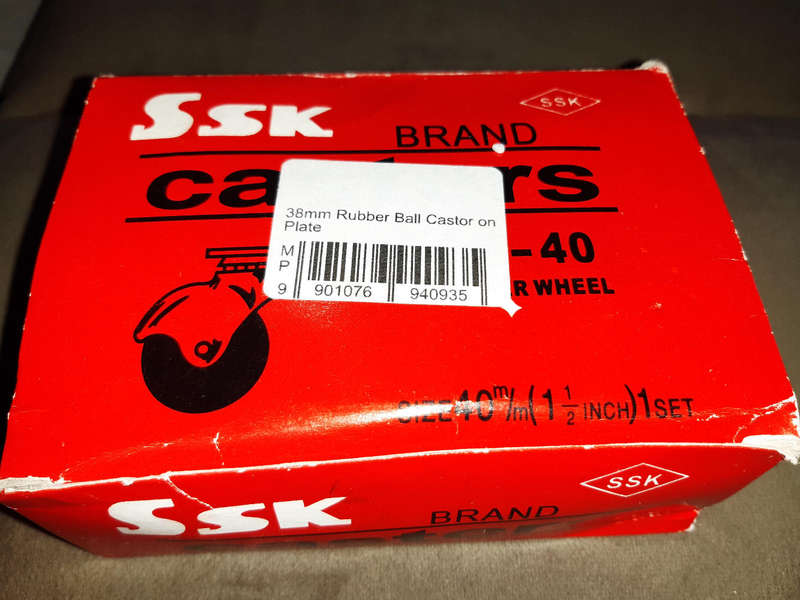 38mm rubber ball caster on plate wheels