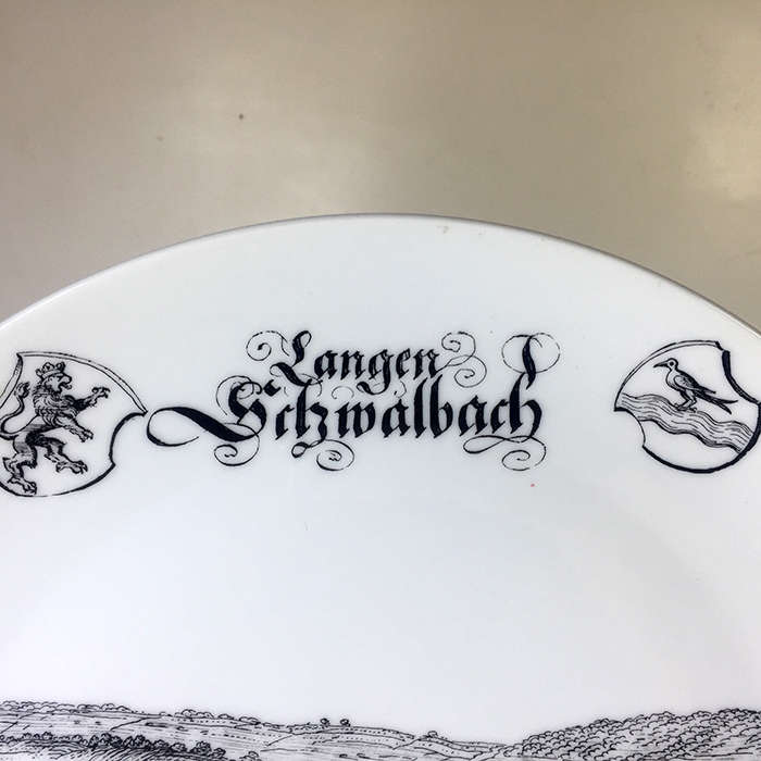 UHLENHORST, CABINET / DISPLAY PLATE ' LANGEN SCHMALBACH ' 28 cm. / 11 ins. diam. monochromatic scene
