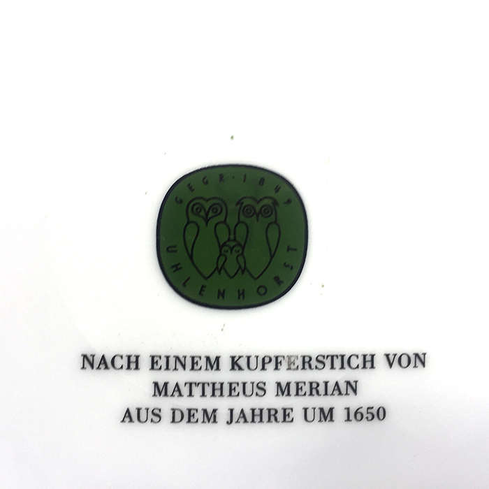 UHLENHORST, CABINET / DISPLAY PLATE ' LANGEN SCHMALBACH ' 28 cm. / 11 ins. diam. monochromatic scene