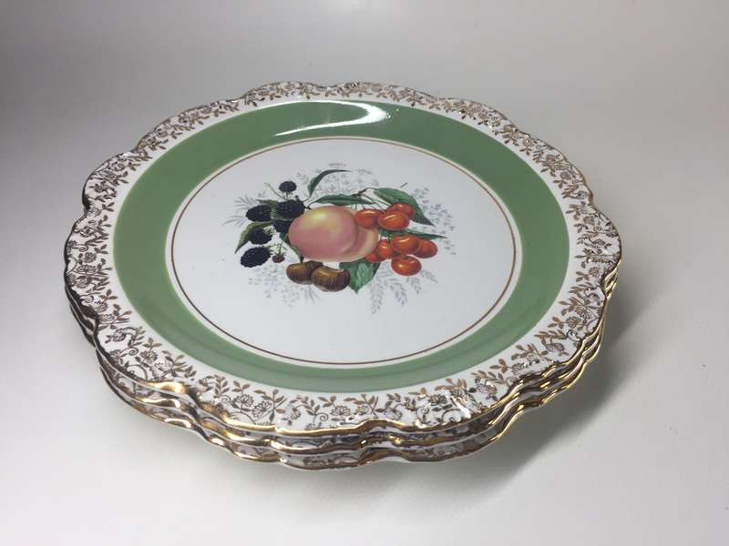 OLD FOLEY James Kent , Staffordshire England ,vintage , ornate display plates , pattern No. 6917