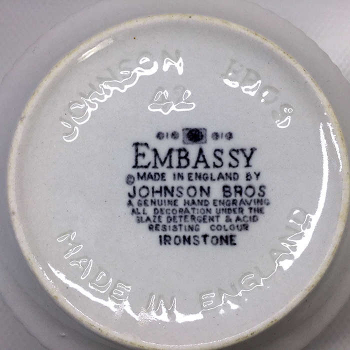 JOHNSON BROS. ' EMBASSY ' IRONSTONE , SUGAR BOWL & CREAMER