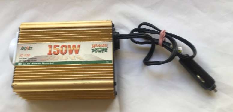 POWER INVERTER  ' HUMAN POWER ' 12V. DC. / 230V AC. for vehicles, airplanes, boats , ATV,s