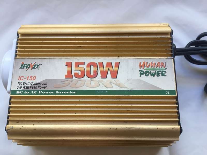 POWER INVERTER  ' HUMAN POWER ' 12V. DC. / 230V AC. for vehicles, airplanes, boats , ATV,s