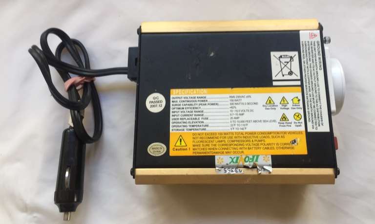 POWER INVERTER  ' HUMAN POWER ' 12V. DC. / 230V AC. for vehicles, airplanes, boats , ATV,s